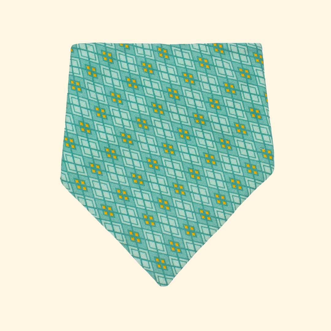 Bavoir bandana bébé bio - imprimé ADEOLA - Accessoire écologique Bleu - Made in France - Cadeau de naissance