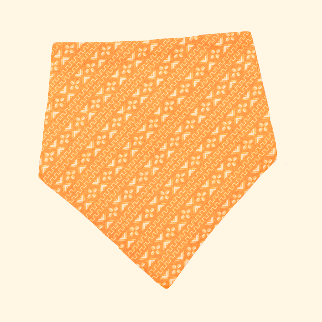 Bavoir bandana bébé bio - imprimé ADEOLA - Accessoire écologique Orange - Made in France - Cadeau de naissance