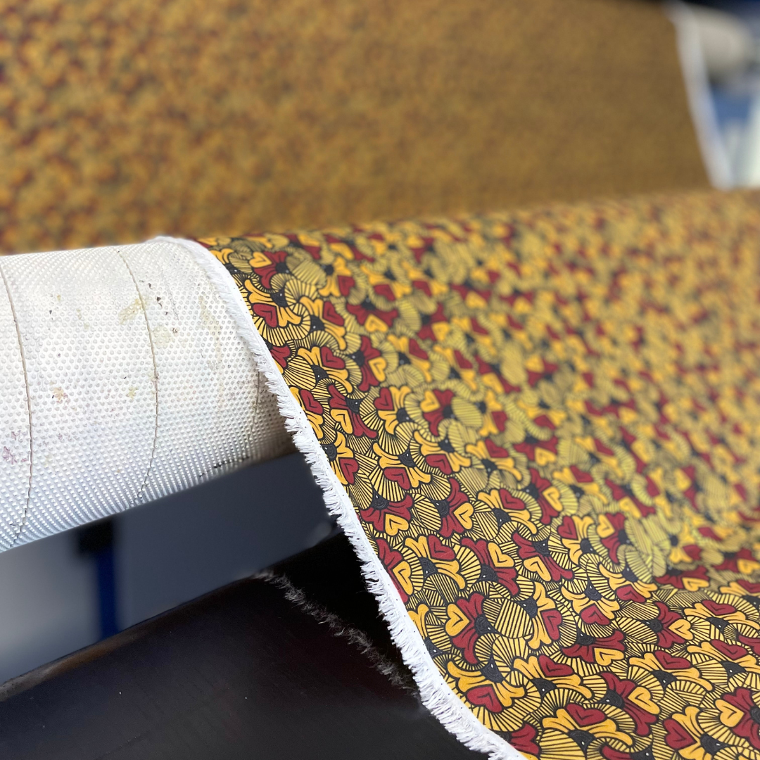 Tissu wax BIO - motif d'inpiration africaine Made In France - Imprimé sur Coton BIO - 50cm