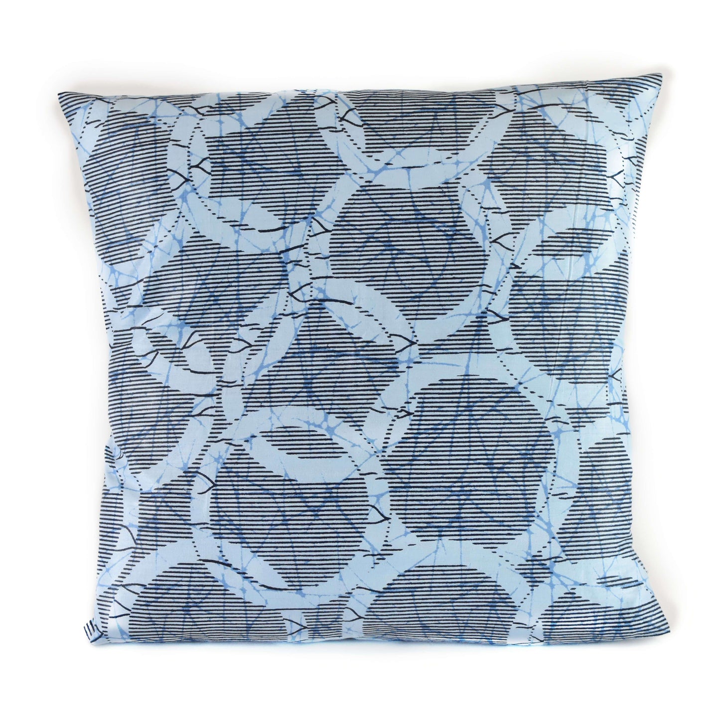 Housse coussin wax AINA fleurs bleues