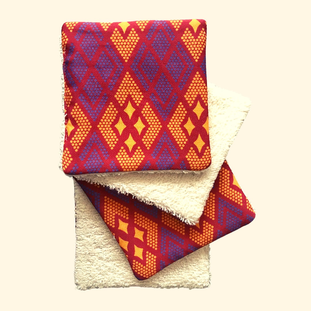 Lingettes lavables 10cm/10cm (par 4) - bio Eban Violet- éponge bio