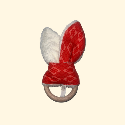 Hochet de dentition bio - Jouet de bébé écologique - Made in France - nom PENDO - Cadeau de naissance